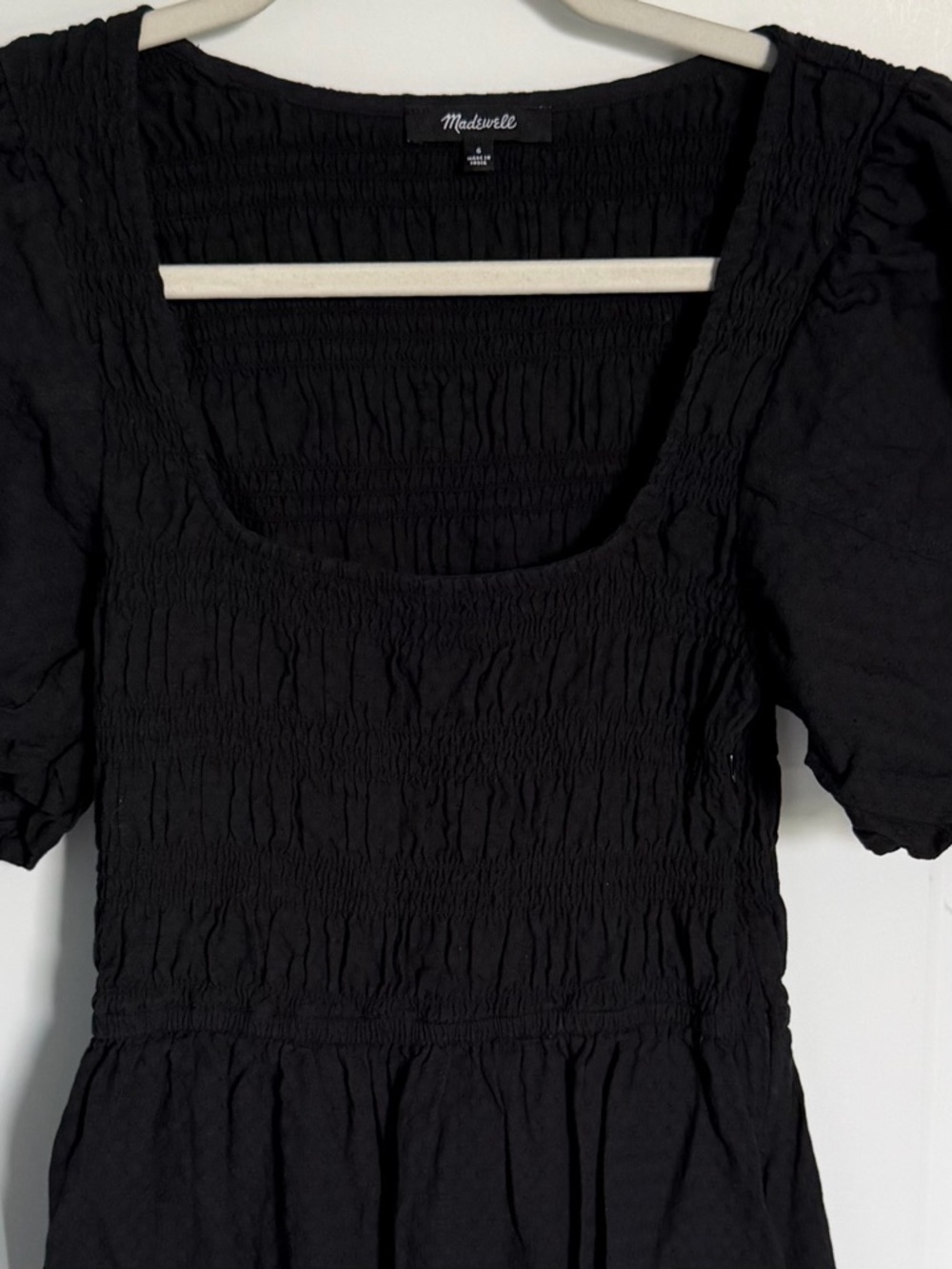 Madewell True Black Lucie Puff-Sleeve Midi Dress Size 6 - 54586 - Picture 6 of 16